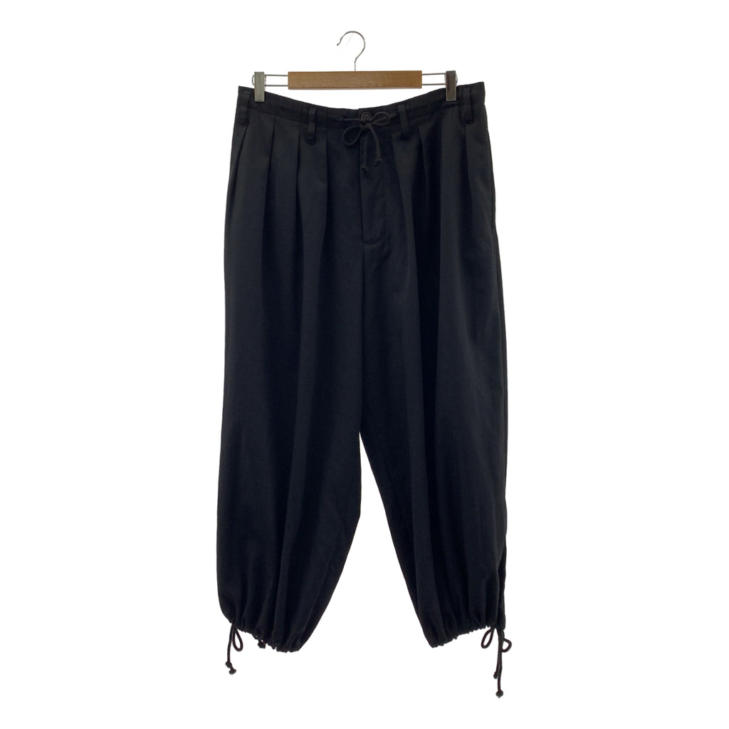 YOHJI YAMAMOTO POUR HOMME / ヨウジヤマモトプールオム | 2020SS | ウールギャバジン タック バルーンパンツ | 2 | ブラック | メンズ