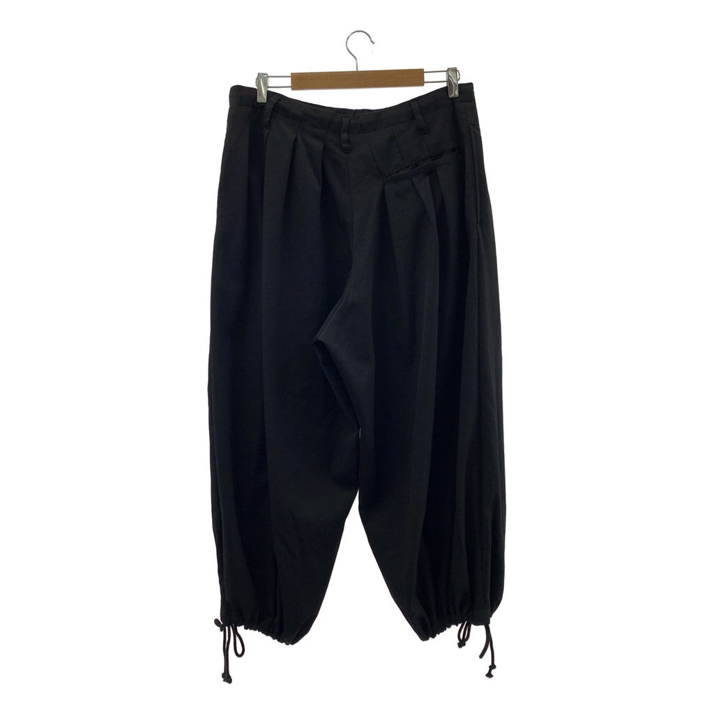 YOHJI YAMAMOTO POUR HOMME / ヨウジヤマモトプールオム | 2020SS | ウールギャバジン タック バルーンパンツ | 2 | ブラック | メンズ