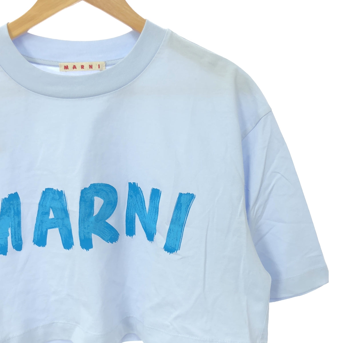 【美品】  MARNI / マルニ | 2024SS | ロゴプリント クロップドTシャツ | 38 | ライトブルー | レディース