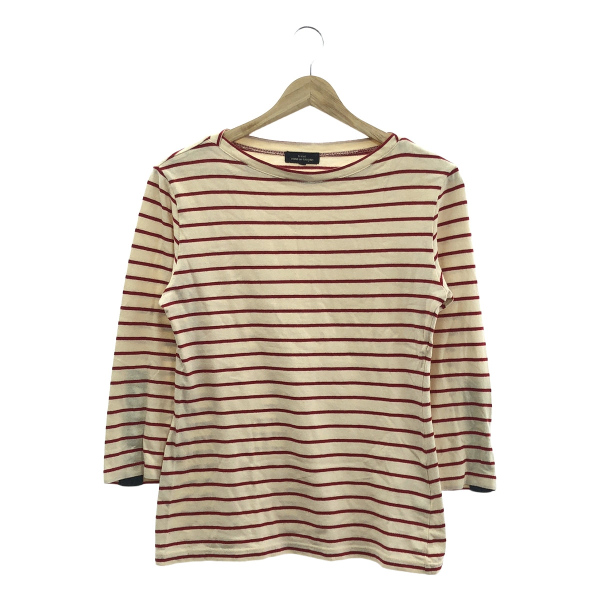 tricot COMME des GARCONS | 2011AW / AD2011 | 金色扣袖，船領，棉質，條紋剪裁 | S | 象牙色 / 紅色 | 女款