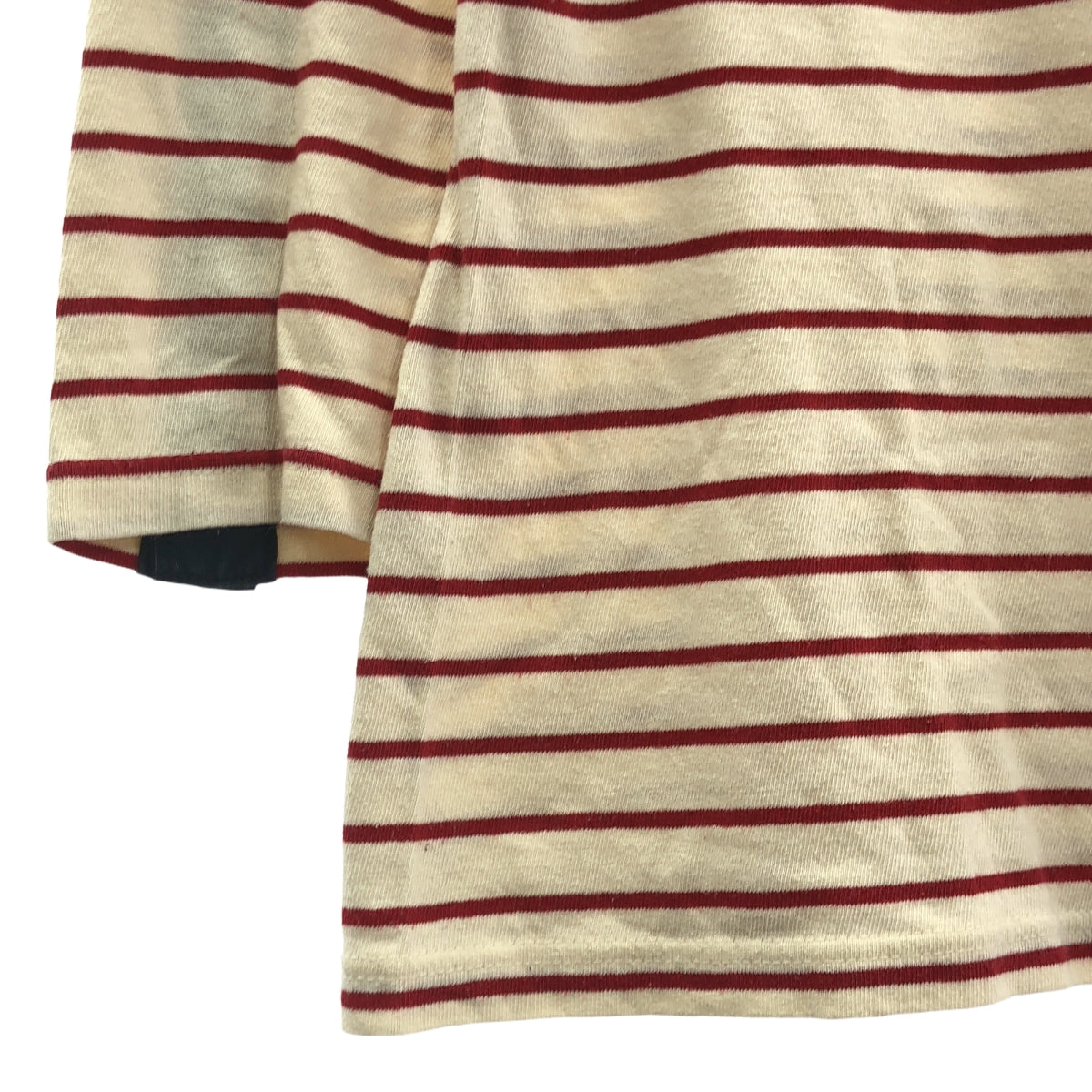 tricot COMME des GARCONS | 2011AW / AD2011 | 金色扣袖，船領，棉質，條紋剪裁 | S | 象牙色 / 紅色 | 女款