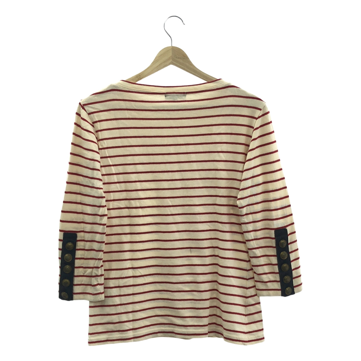 tricot COMME des GARCONS | 2011AW / AD2011 | 金色扣袖，船領，棉質，條紋剪裁 | S | 象牙色 / 紅色 | 女款