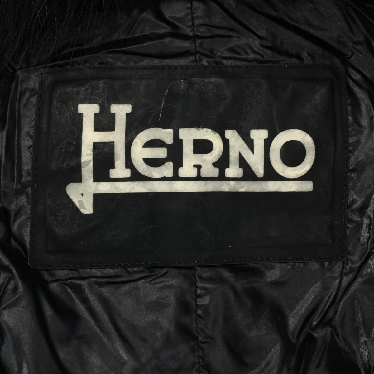 HERNO | 狐狸毛輕薄羽絨大衣 | 40碼 | 黑色 | 女款