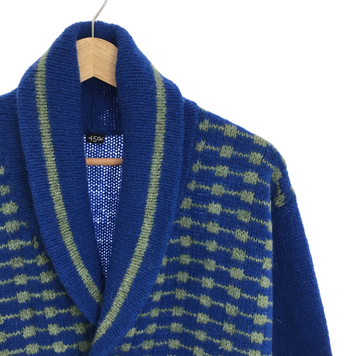 45r / Forty Five R | Shetland Jacquard Cowichan Cardigan | 0 | Blue | Women's