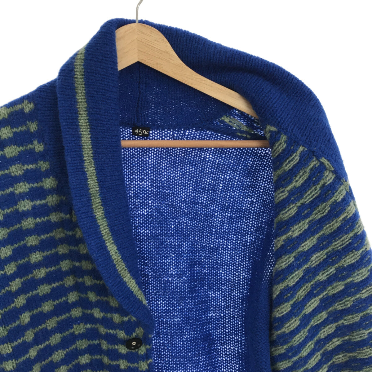 45r / Forty Five R | Shetland Jacquard Cowichan Cardigan | 0 | Blue | Women's