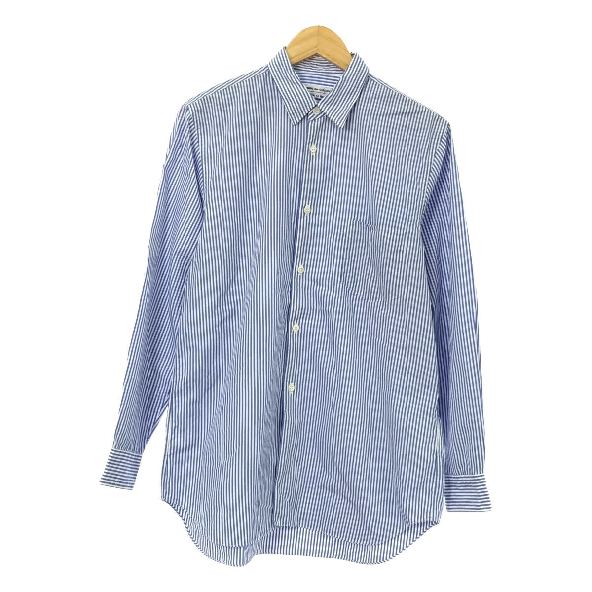 COMME des GARCONS | 2011AW | Cotton Striped Regular Collar Shirt | M | Blue/White | Women's