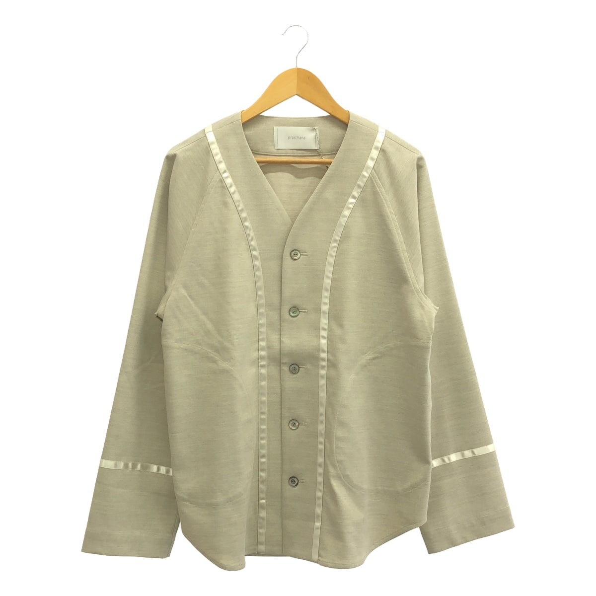 [New] prasthana / Prasthana | glitter base ball shirt / shirt | M | beige | men's