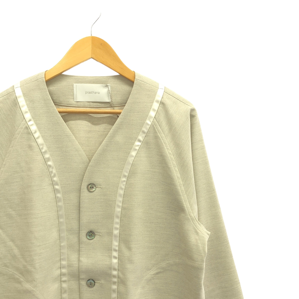 【新品】  prasthana / プラスターナ | glitter base ball shirt / シャツ | M | グレージュ | メンズ