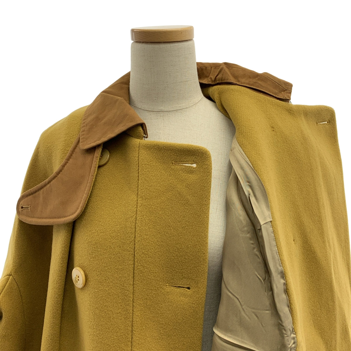 CARVEN / 칼벤 | 울 착탈 가능 컬러 벨티드 오버 코트 | 36 | 여성