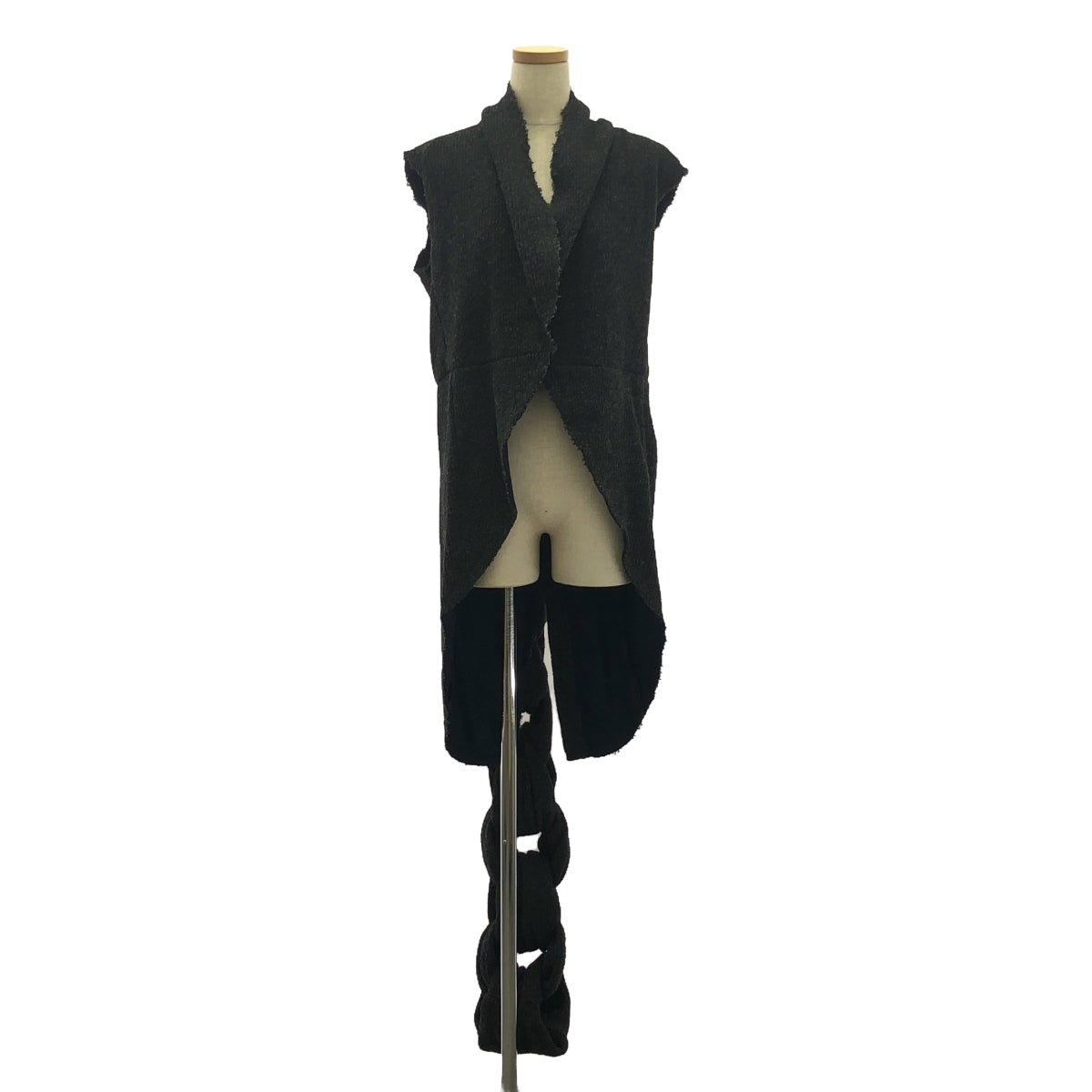 [品相良好] COMME des GARCONS | 2014秋冬 |改良無扣針織長外套 | S |灰色 |女性的