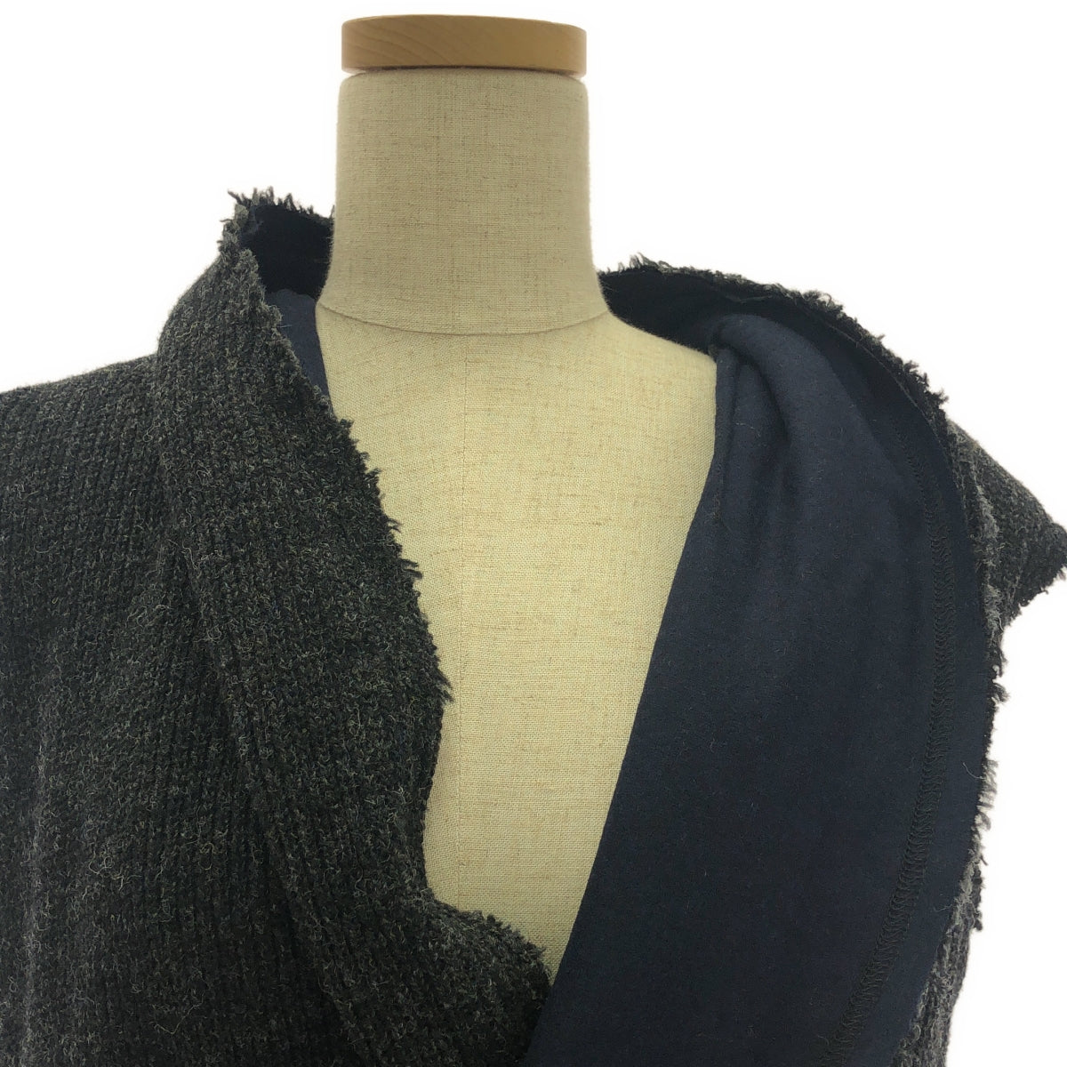 [品相良好] COMME des GARCONS | 2014秋冬 |改良無扣針織長外套 | S |灰色 |女性的