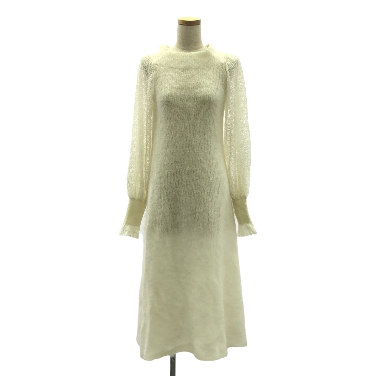 FUMIE=TANAKA / 田中文江 | 手臂馬海毛 OP 手臂馬海毛洋裝 | 1 | 白色 | 女款