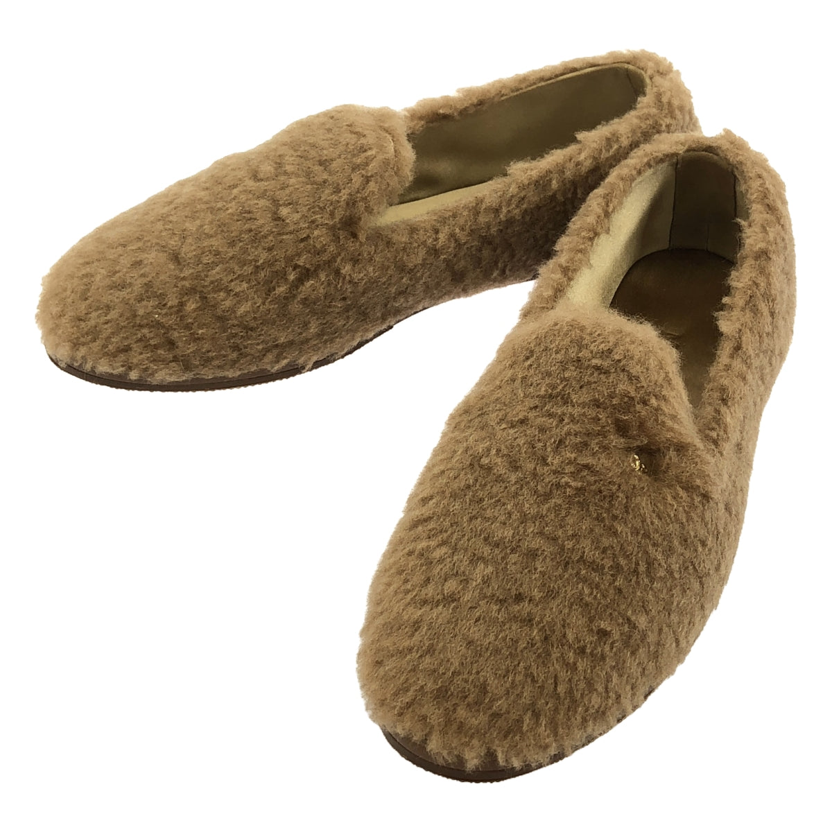 [狀況良好] Max Mara |泰迪熊蟒蛇飾品標誌圓頭一腳蹬樂福鞋 | 37 |布朗 |女性的