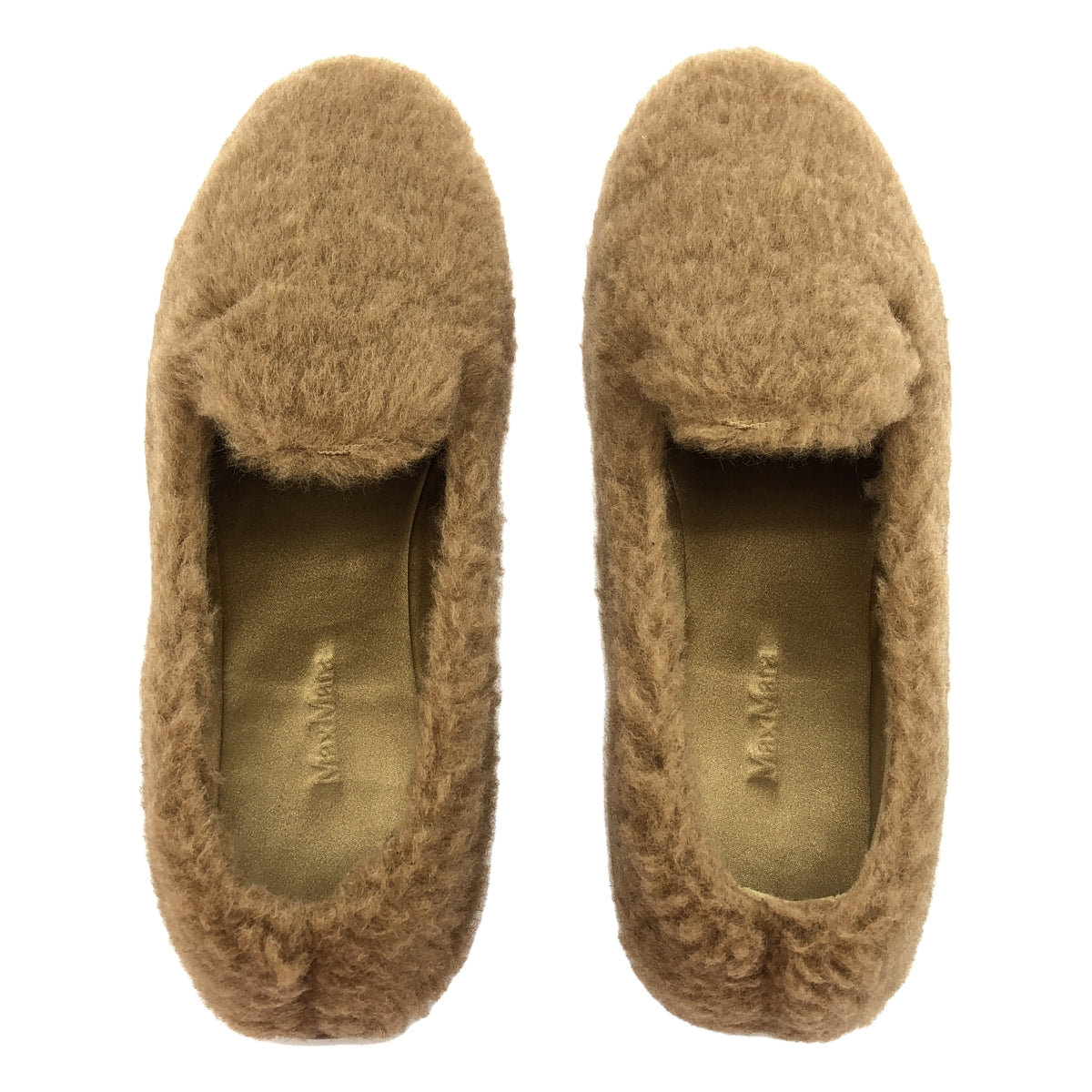 [狀況良好] Max Mara |泰迪熊蟒蛇飾品標誌圓頭一腳蹬樂福鞋 | 37 |布朗 |女性的