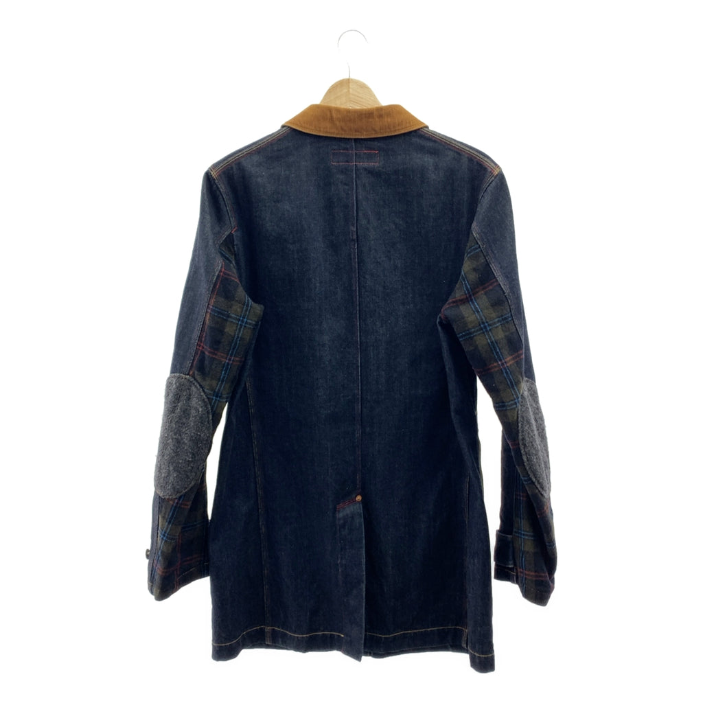 JUNYAWATANABE COMME des GARCONS MAN / 渡邊淳彌男裝 | 2012 秋冬 | x Levi's / Levi's 手肘飾片燈芯絨衣領混合材質牛仔大衣 | M 碼 | 靛藍 | 男裝