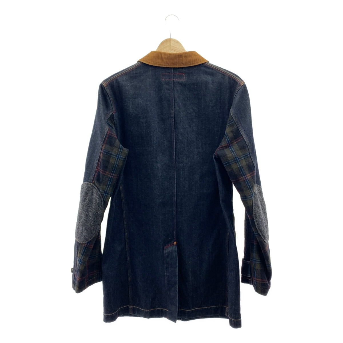 JUNYAWATANABE COMMEdesGARCONS MAN / 준야와타나베만 | 2012AW | × Levi's / 리바이스 다른 소재 전환 엘보 패치 코듀로이 칼라 데님 코트 | M |