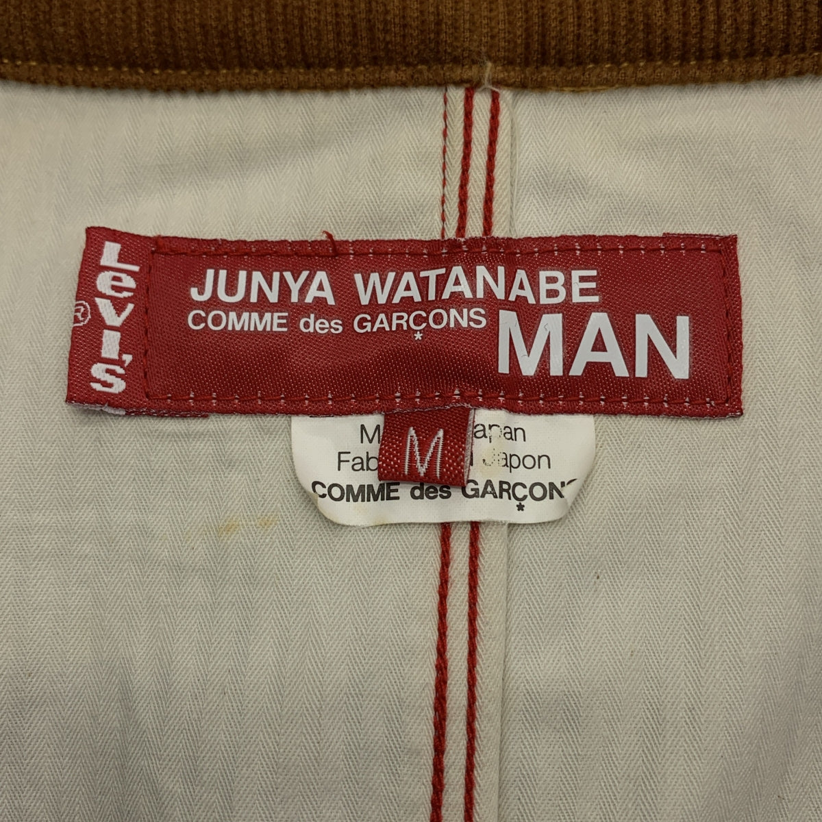 JUNYAWATANABE COMMEdesGARCONS MAN / 준야와타나베만 | 2012AW | × Levi's / 리바이스 다른 소재 전환 엘보 패치 코듀로이 칼라 데님 코트 | M |