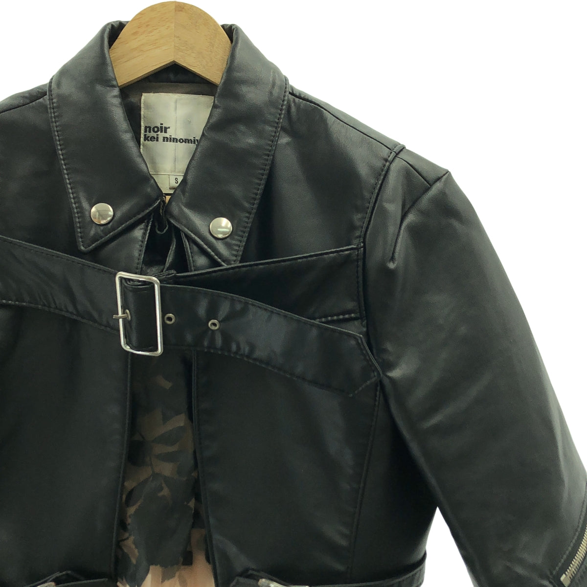 【美品】コムデギャルソンnoir kei ninomiya ライダース S 黒 noir kei ninomiya デザインライダースジャケット COMME des GARCONS