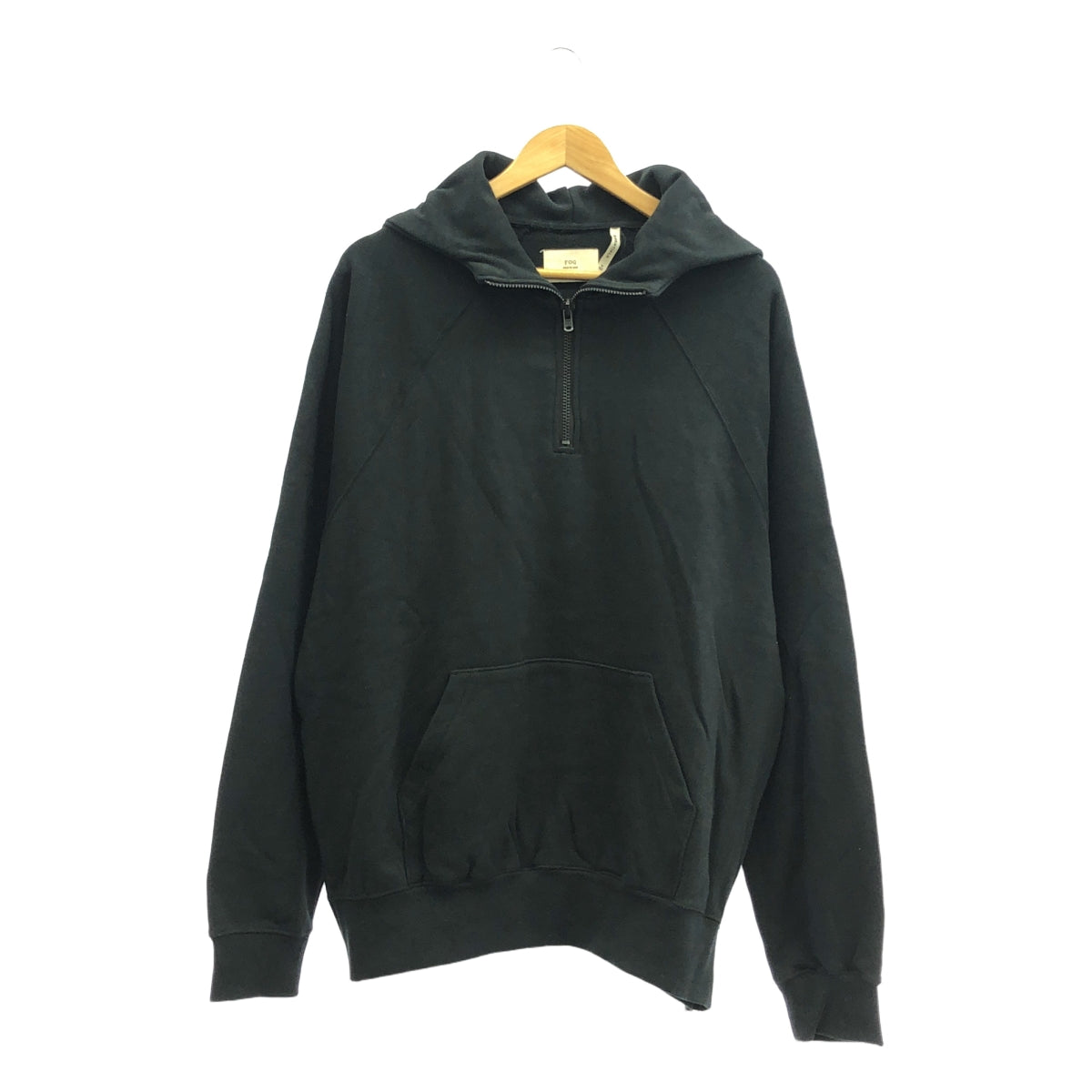 【美品】  FOG ESSENTIALS / エフオージーエッセンシャルズ | ハーフジップ スウェットパーカー | M | ブラック | メンズ