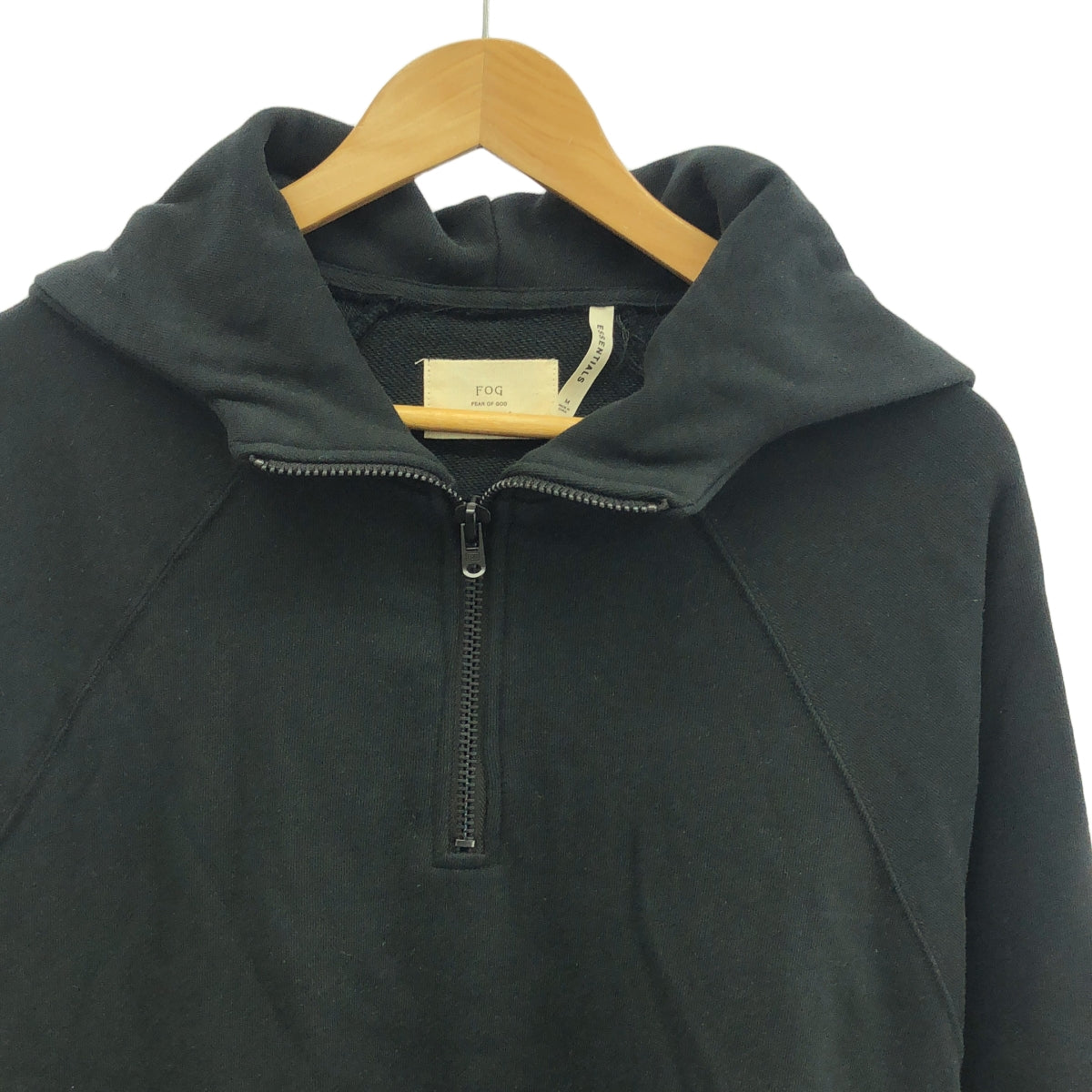 【美品】  FOG ESSENTIALS / エフオージーエッセンシャルズ | ハーフジップ スウェットパーカー | M | ブラック | メンズ