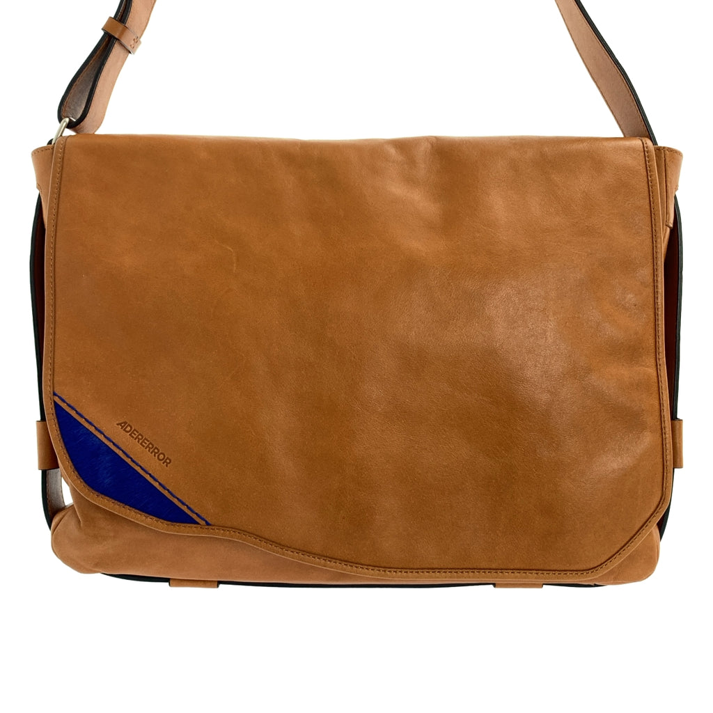 【美品】  ADER ERROR / アーダーエラー | 2023AW | レザー メッセンジャーバッグ | ブラウン | メンズ