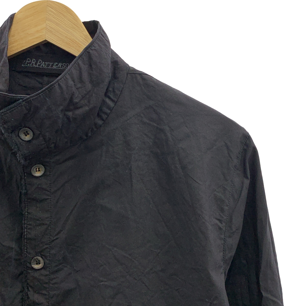P.R.PATTERSON / P.R.パターソン | POCKET SHIRT / スタンドカラー ポケット シャツ | S | ブラック | メンズ