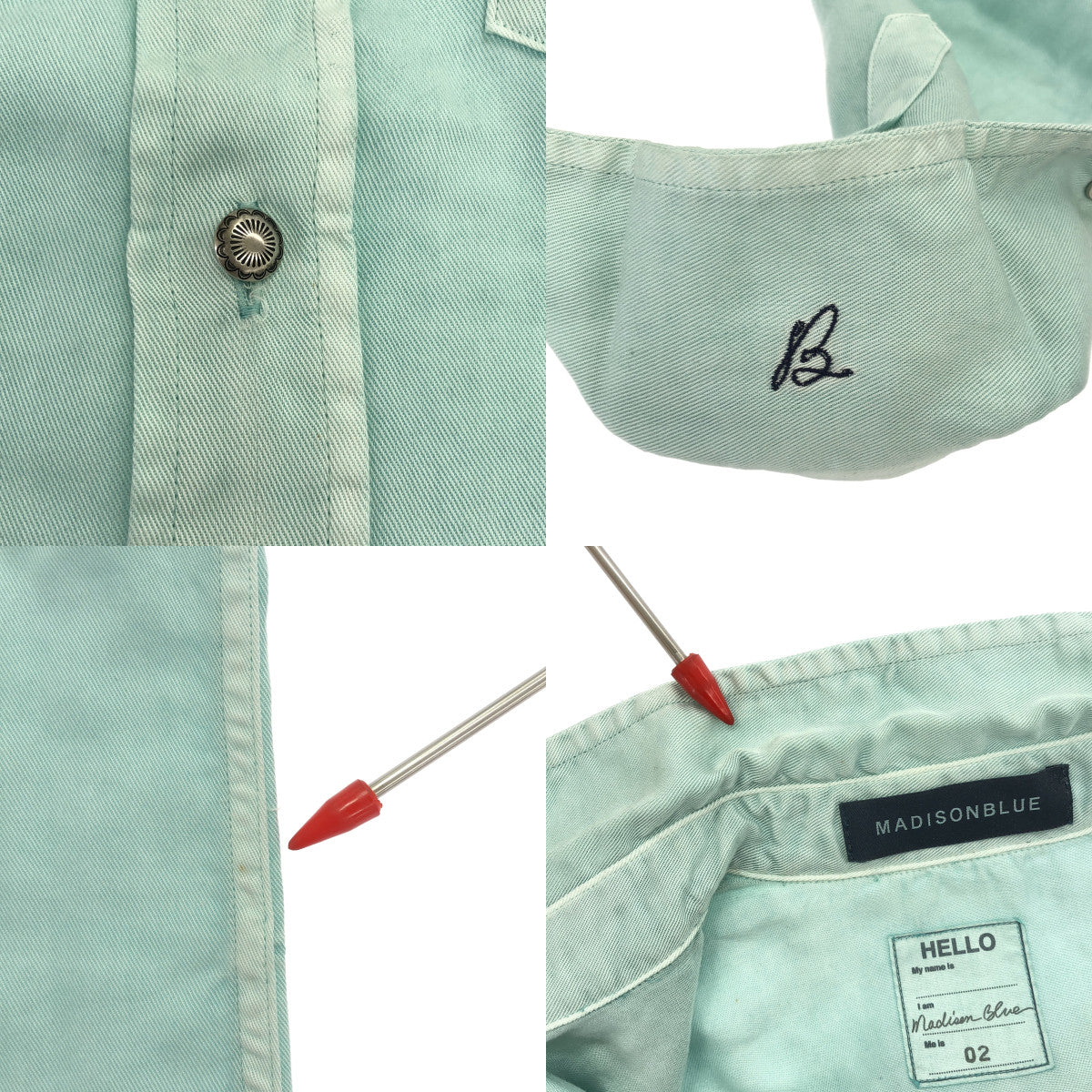 MADISON BLUE / マディソンブルー | WESTERN SHIRT OVER DYED TWILL ウエスタンシャツ オーバーダイ ツイル リヨセル | 02 | グリーン系 | レディース