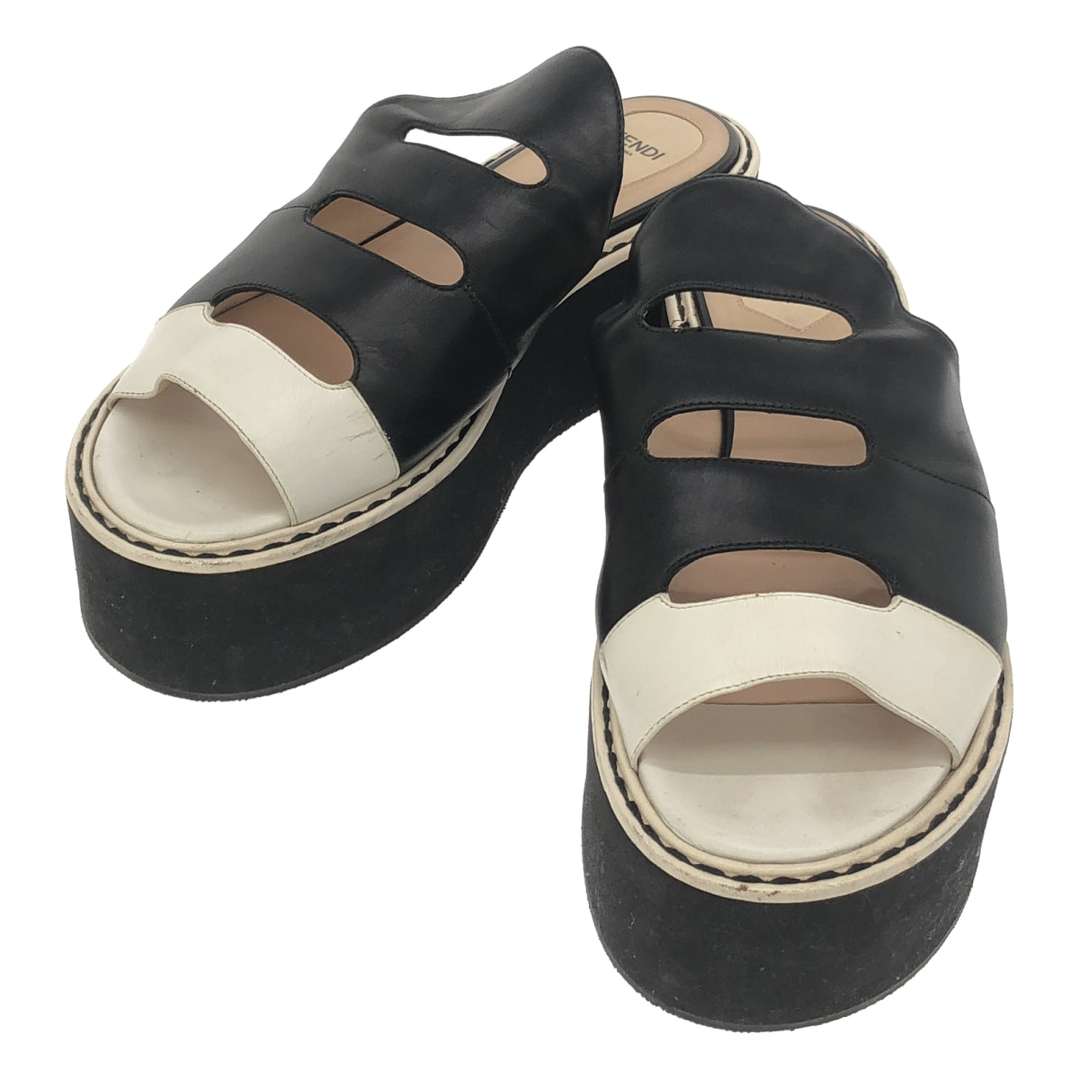 FENDI / フェンディ | ツートーン ウェッジ サンダル | 40 |