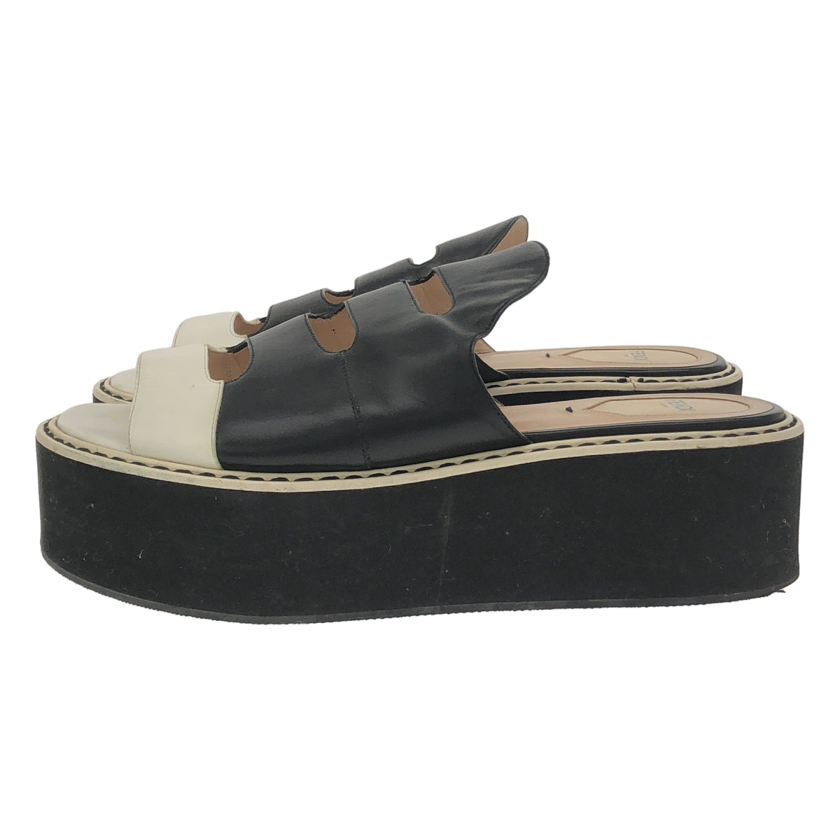 FENDI / フェンディ | ツートーン ウェッジ サンダル | 40 |