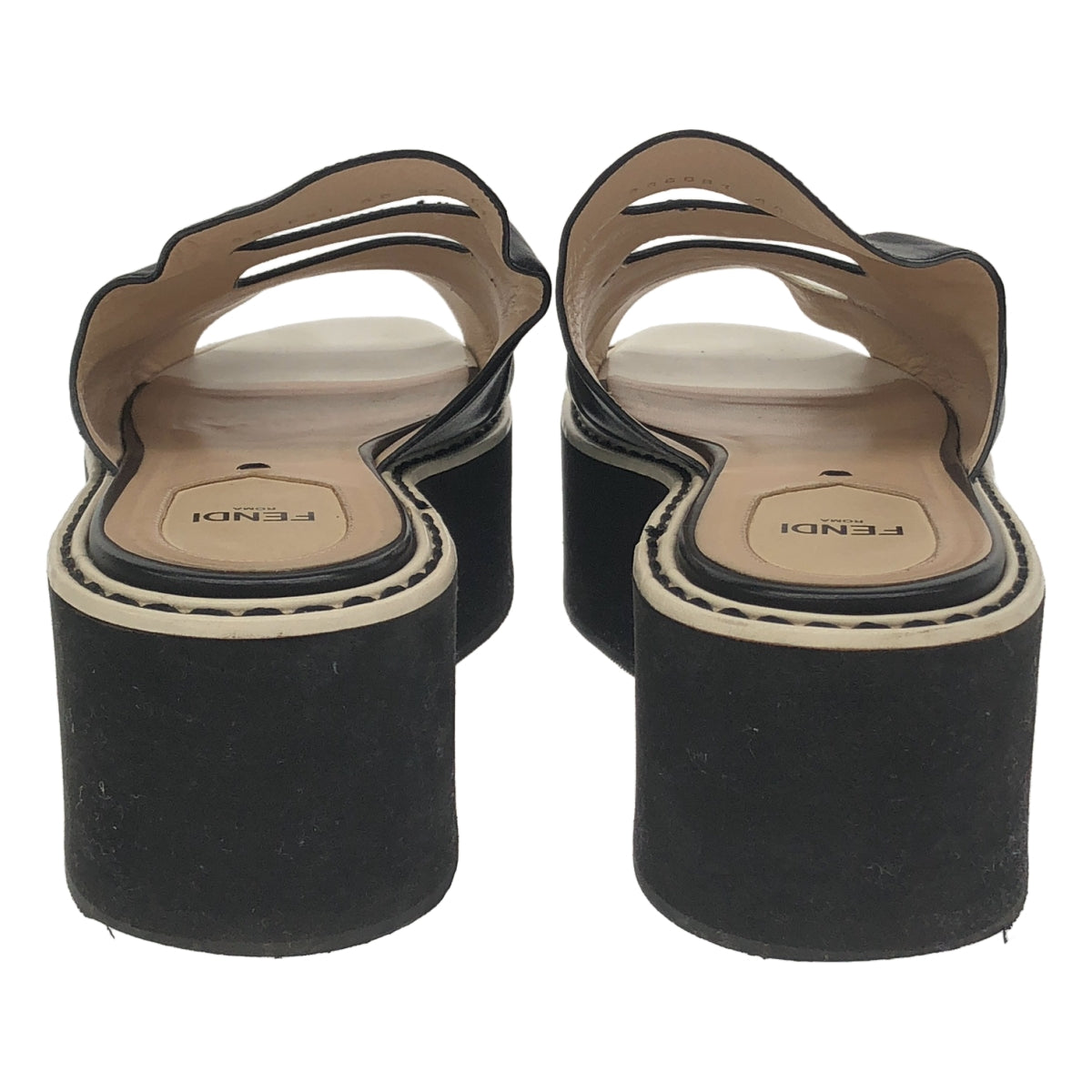 FENDI / フェンディ | ツートーン ウェッジ サンダル | 40 |