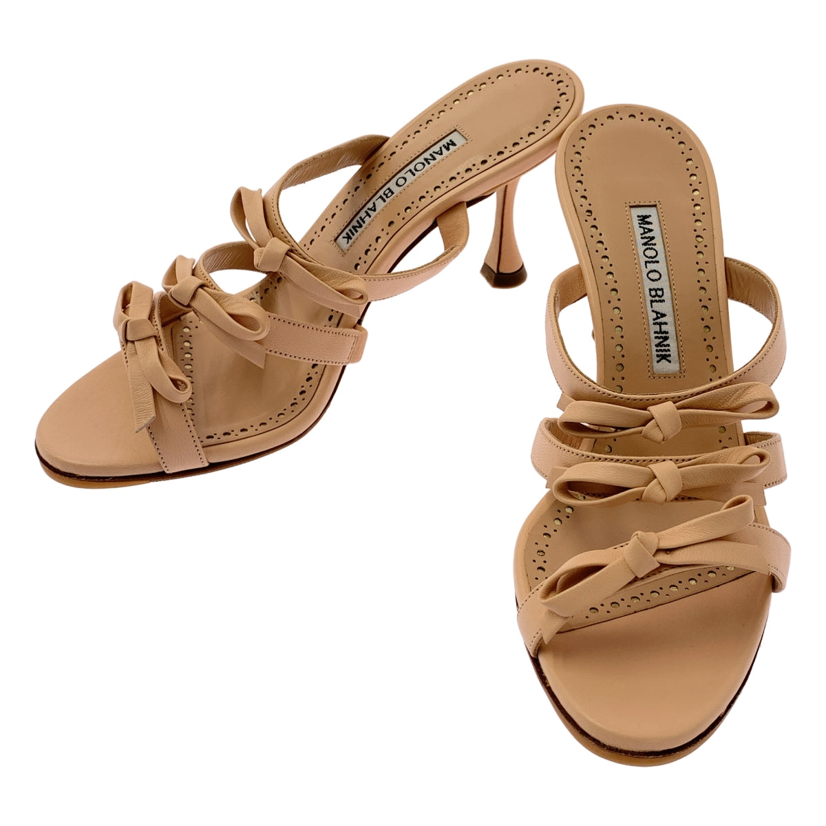 MANOLO BLAHNIK | IRCANAMU 涼鞋 | 皮革絲帶裝飾高跟涼鞋 | 尺寸 35 | 女款