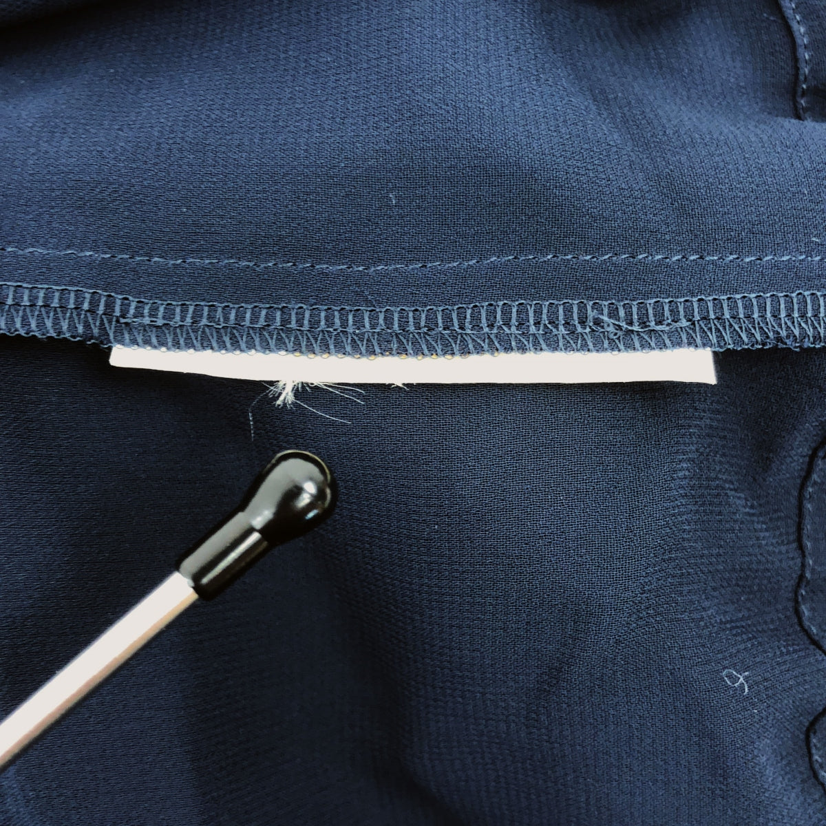 【미품】 COMME des GARCONS / 콤데 갤슨 | 프릴 장식 드로 스트링 시어 드레스 원피스 | 네이비 | 여성