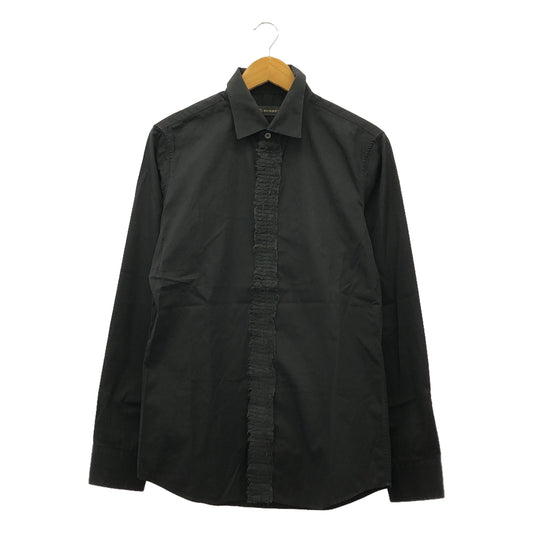 Burberry | Silk ruffle embellished cotton shirt | 40 (15 3/4) | Men's