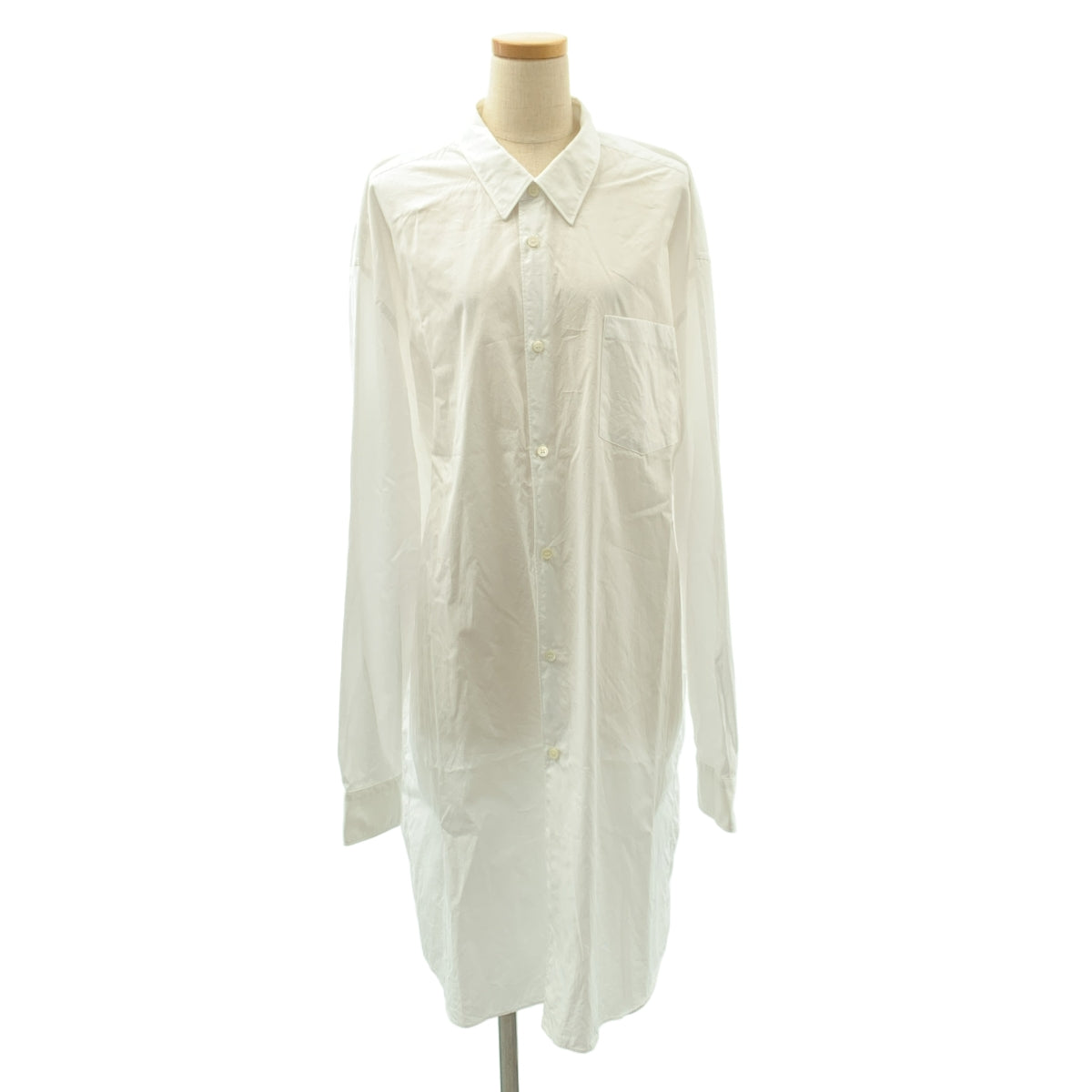 【美品】  COMME des GARCONS COMME des GARCONS / コムコム | 2024SS | コットン オーバーシルエット ロングシャツ ブラウス | S | ホワイト | レディース