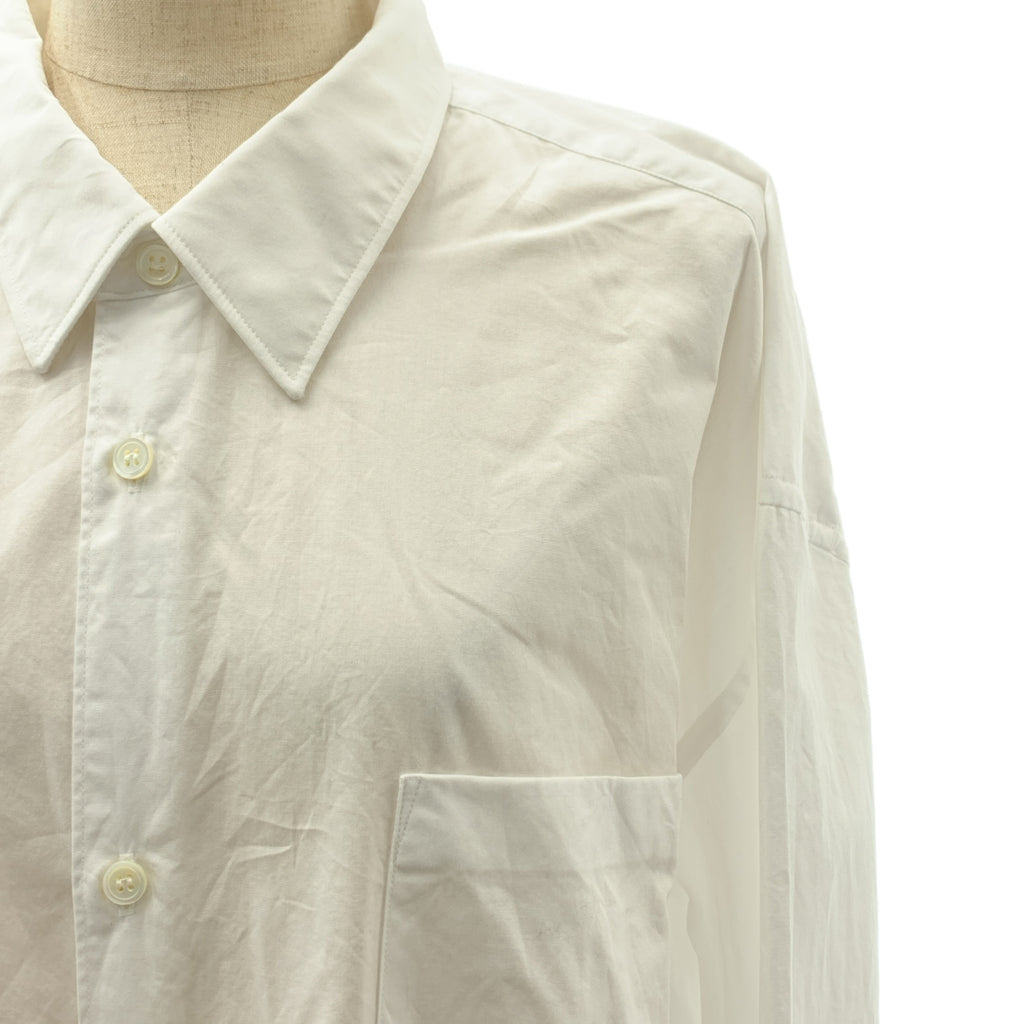 【美品】  COMME des GARCONS COMME des GARCONS / コムコム | 2024SS | コットン オーバーシルエット ロングシャツ ブラウス | S | ホワイト | レディース