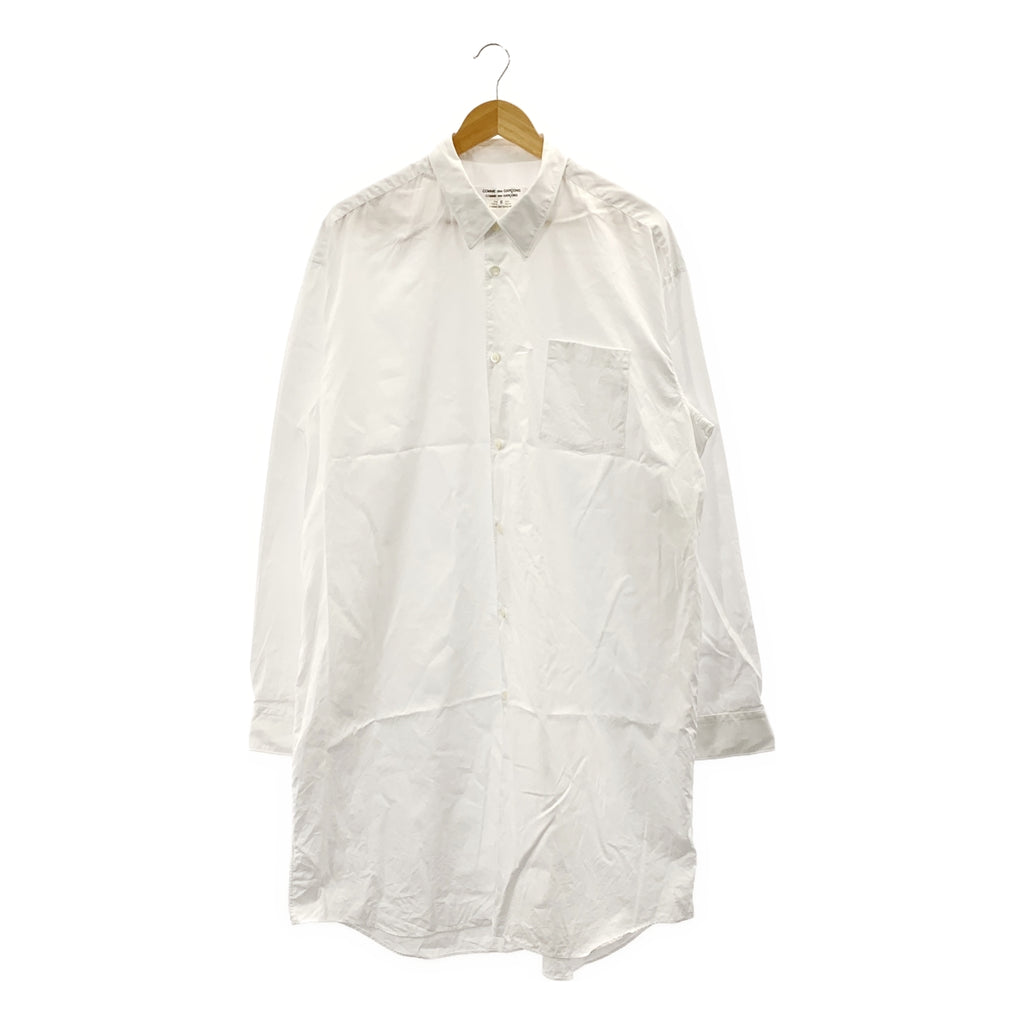 【美品】  COMME des GARCONS COMME des GARCONS / コムコム | 2024SS | コットン オーバーシルエット ロングシャツ ブラウス | S | ホワイト | レディース