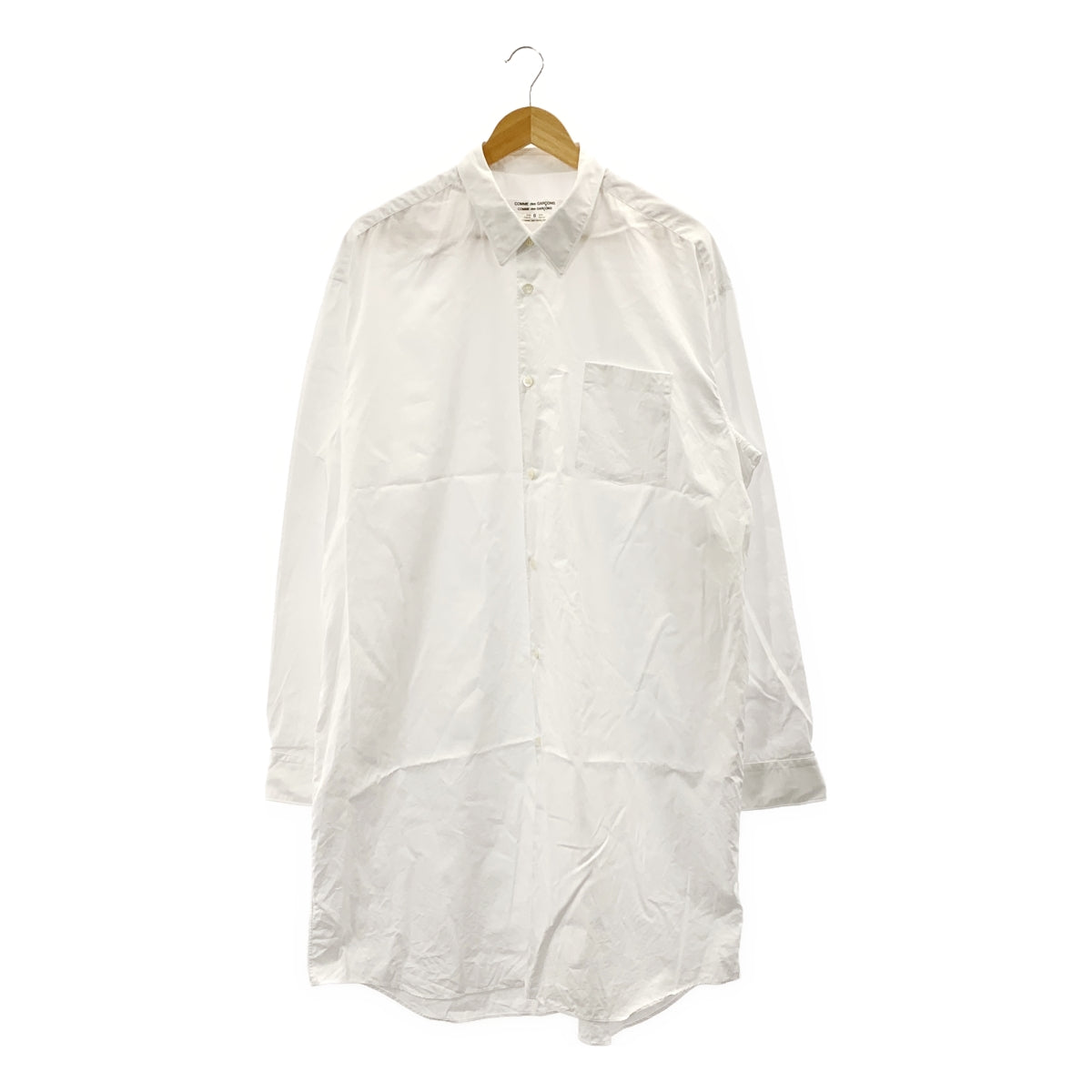 【美品】  COMME des GARCONS COMME des GARCONS / コムコム | 2024SS | コットン オーバーシルエット ロングシャツ ブラウス | S | ホワイト | レディース