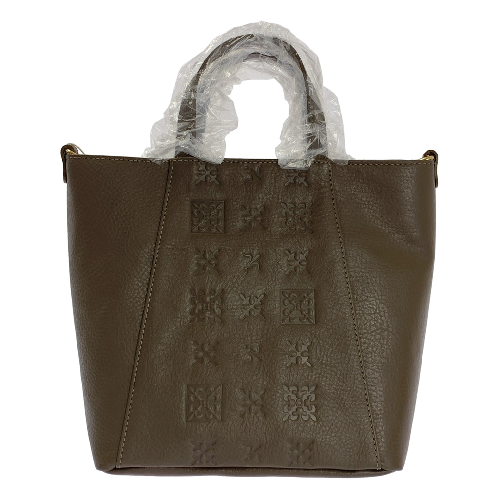 赤褐色 | 雙向牛皮手提包，附肩帶 |