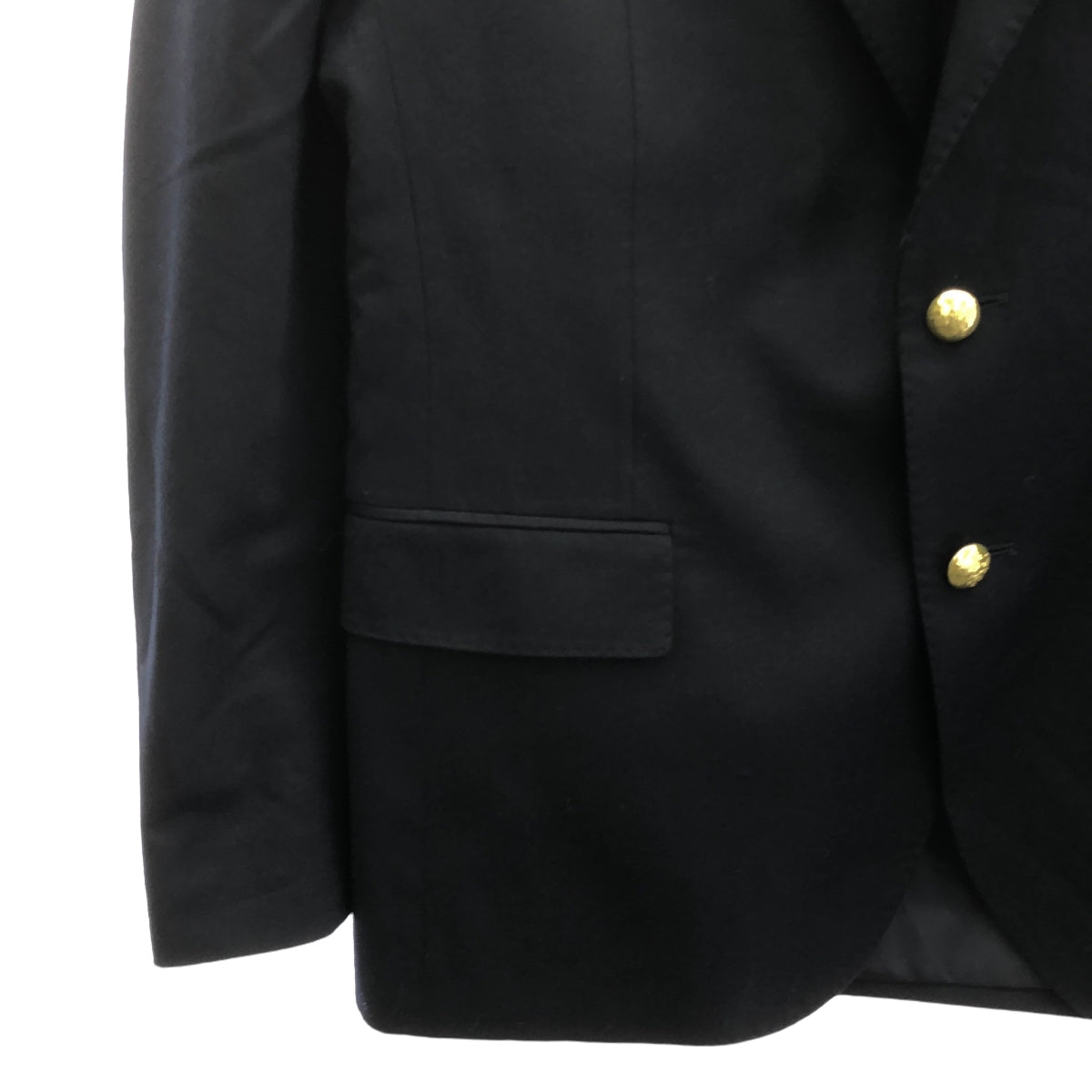 【美品】  POLO RALPH LAUREN / ポロラルフローレン | メタルボタン モダン ギャバジン ブレザー | 38S | ネイビー | メンズ