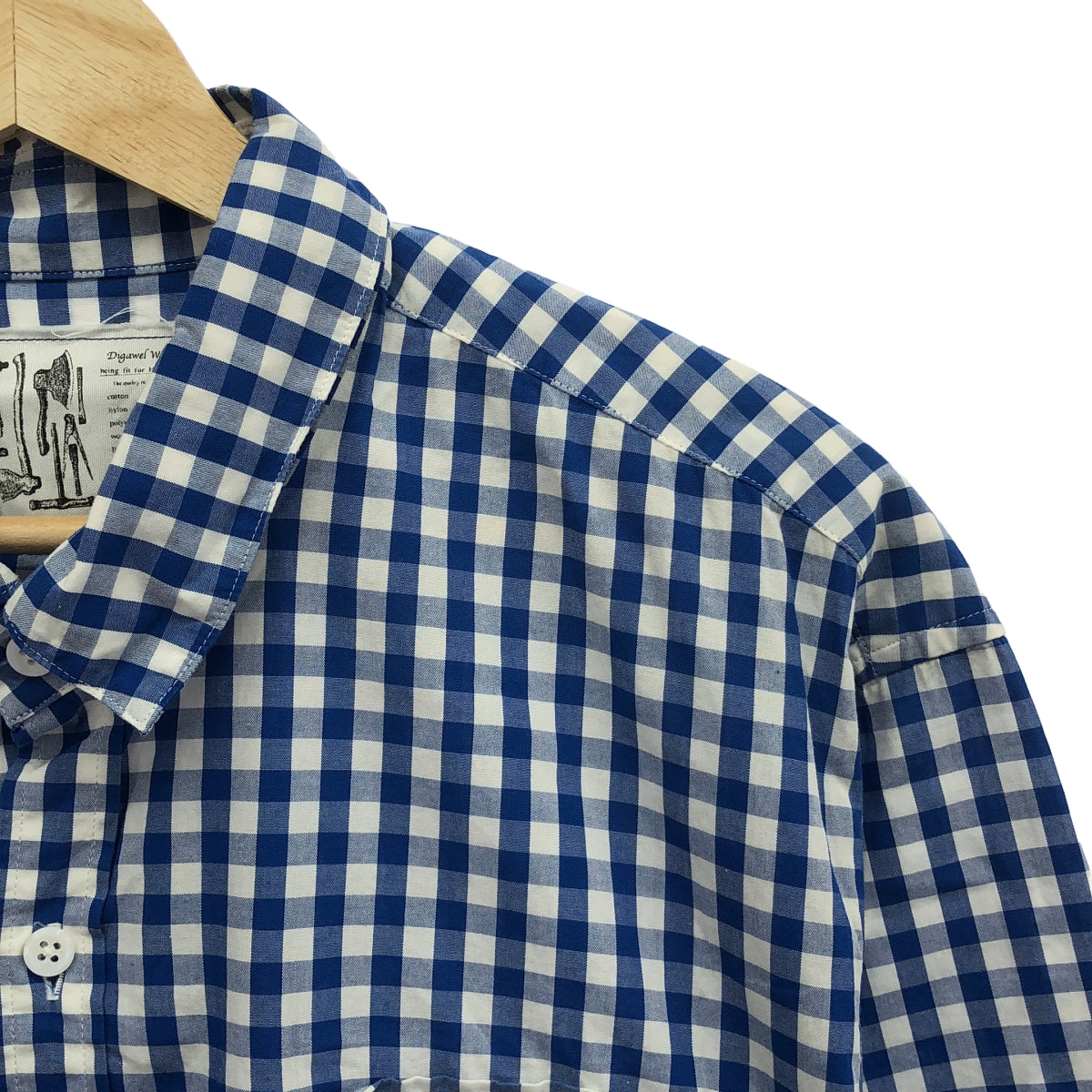 DIGAWEL | 棉質格紋襯衫 | XL | 藍/白 | 男款