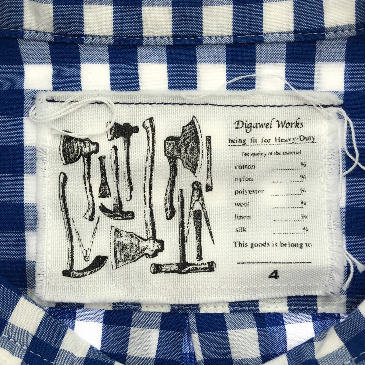 DIGAWEL | 棉質格紋襯衫 | XL | 藍/白 | 男款