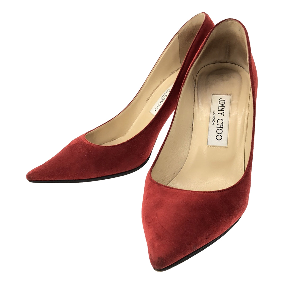 JIMMY CHOO | Suede leather pointed toe heel pumps | 37 | red | Women's