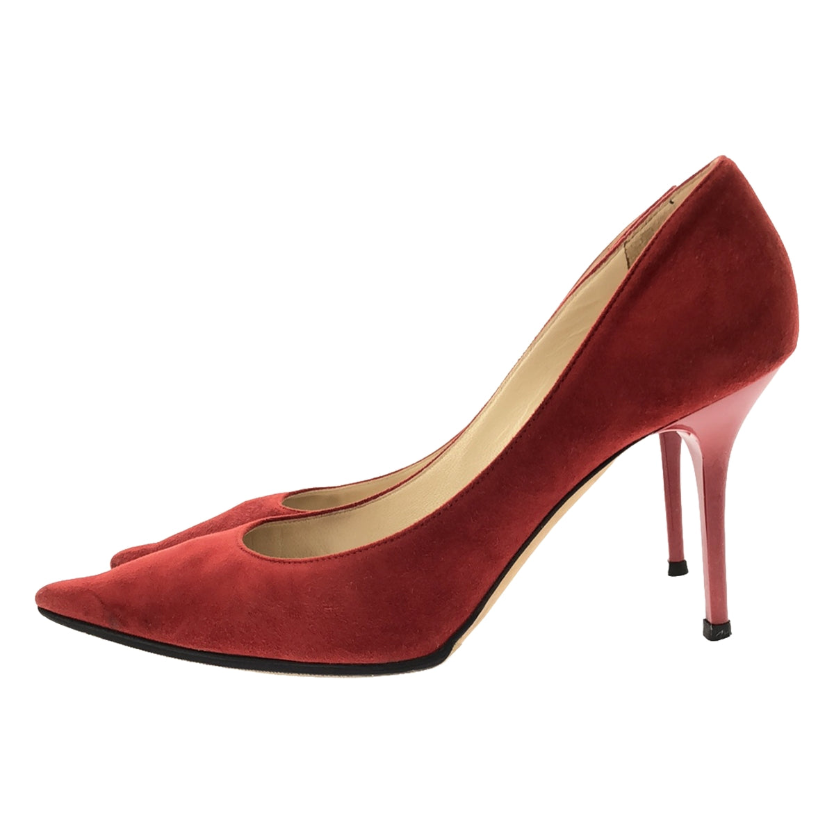 JIMMY CHOO | Suede leather pointed toe heel pumps | 37 | red | Women's