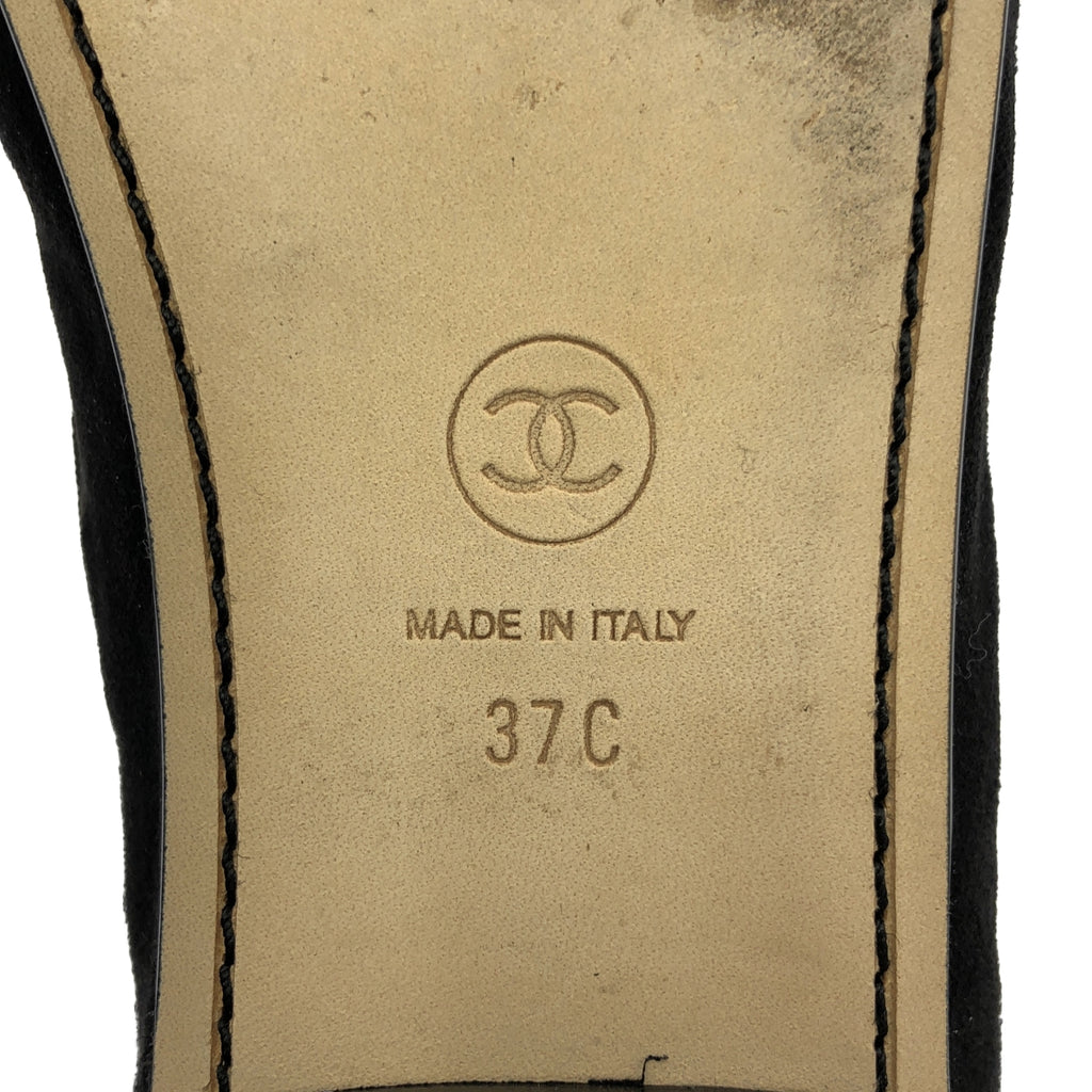 【美品】  CHANEL / シャネル | 2025/2026 | メリージェーン スエード キッドスキン＆グログラン ココマーク パンプス / G46542 | 37C | ブラック | レディース