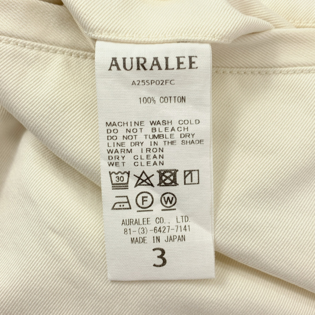AURALEE | 水洗 Finx 斜紋布單褶褲 | 3 碼 | 男款