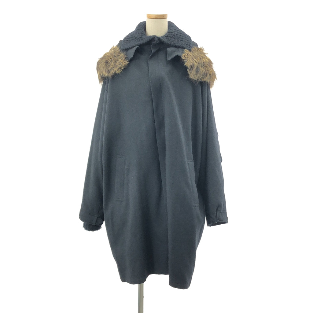 YOHJI YAMAMOTO +NOIR / ヨウジヤマモトプリュスノアール | 2002AW | ウール アンゴラ ライナー付き ジップ ロングコート | 3 | レディース