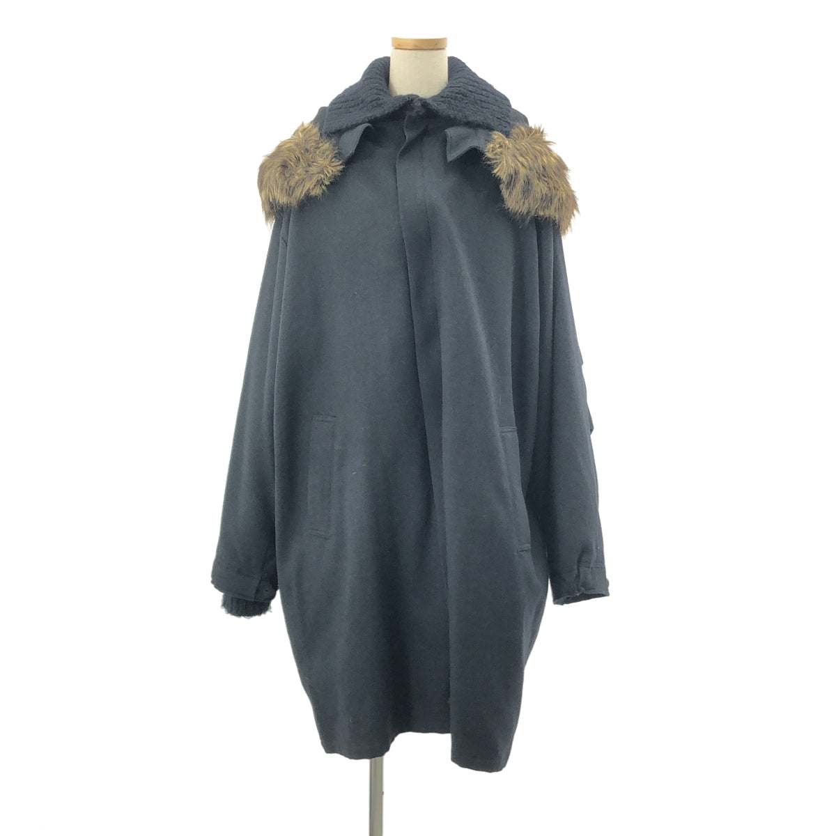 YOHJI YAMAMOTO +NOIR / ヨウジヤマモトプリュスノアール | 2002AW | ウール アンゴラ ライナー付き ジップ ロングコート | 3 | レディース