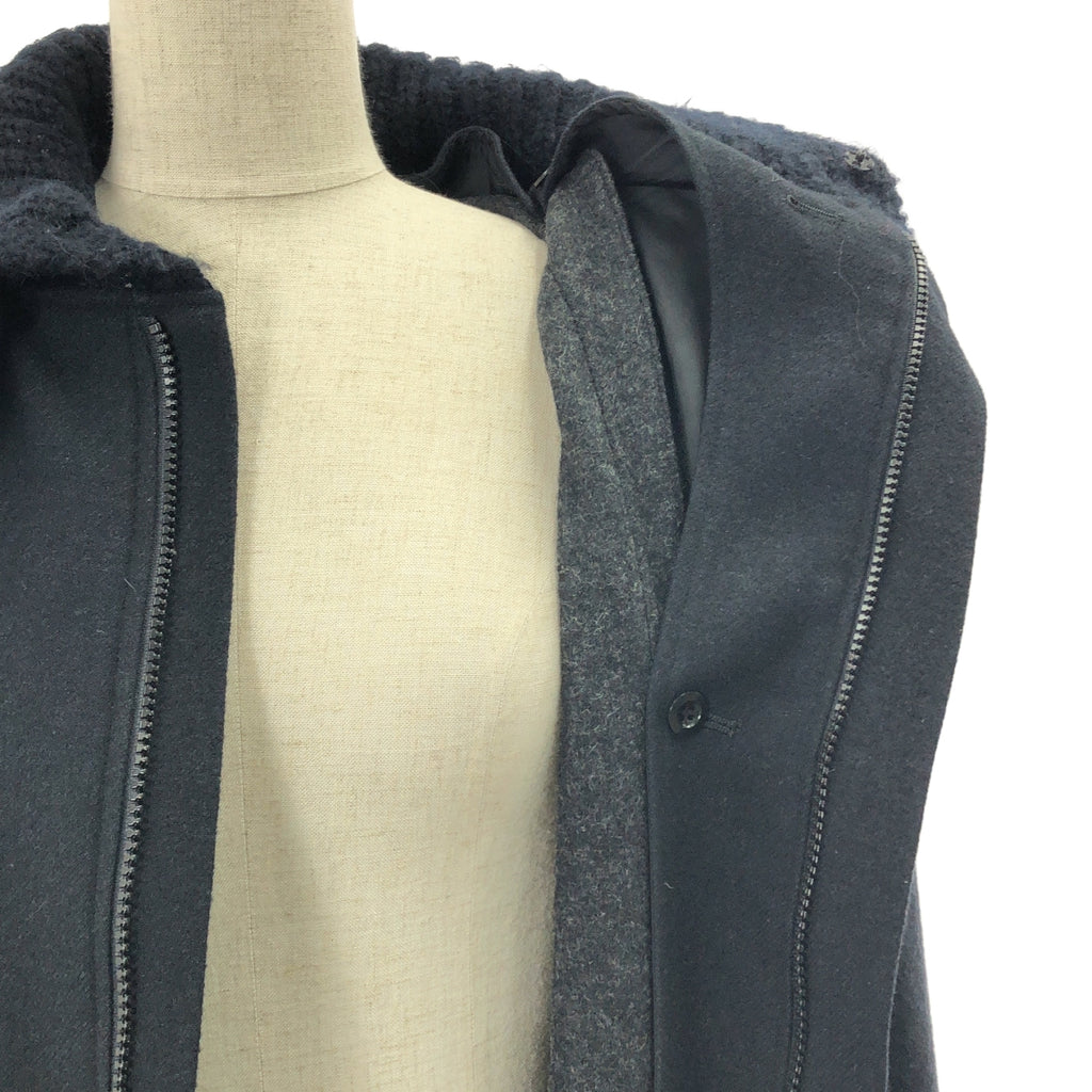 YOHJI YAMAMOTO +NOIR / ヨウジヤマモトプリュスノアール | 2002AW | ウール アンゴラ ライナー付き ジップ ロングコート | 3 | レディース