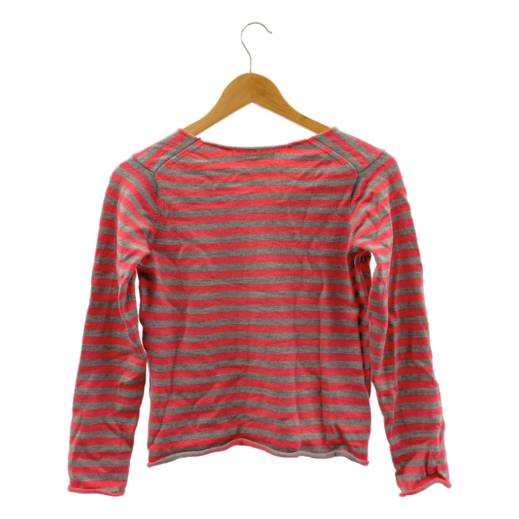 COMME des GARCONS / コムデギャルソン | ウール ボーダー Vネック ニット | M | グレー/ピンク | レディース