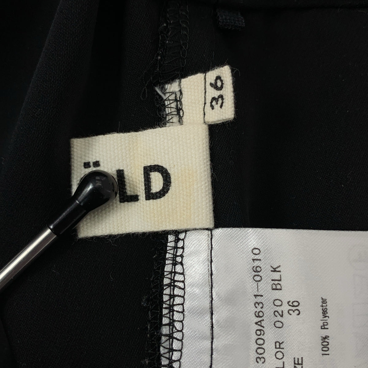 ENFOLD | PE斜紋彈性馬褲 | 36碼 | 黑色 | 女款